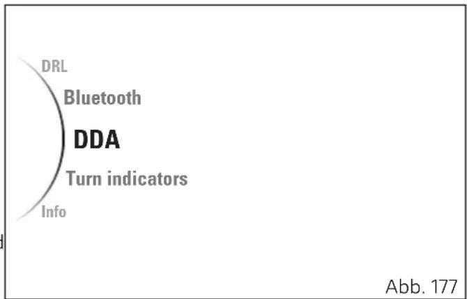 DRL Bluetooth DDA Turn indicators Info Abb. 177