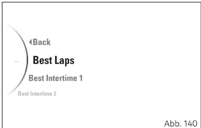 Back Best Laps Best Intertime 1 Best Intertime 2 Abb. 140