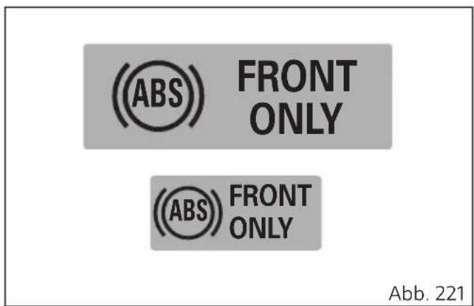 (ABS) FRONT ONLY (ABS) FRONT ONLY Abb. 221