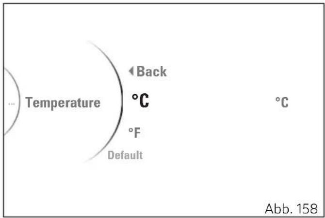 Temperature Back °C °F Default °C Abb. 158