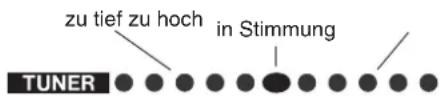 zu tief zu hoch in Stimmung TUNER