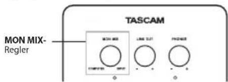 MON MIX- Regler TASCAM MAIN OUT LINE OUT PHASEL