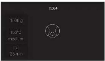 19:04 1000 g 160°C medium ->| 25 min