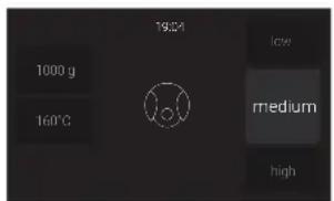 19.24 1000 g 160°C low medium high