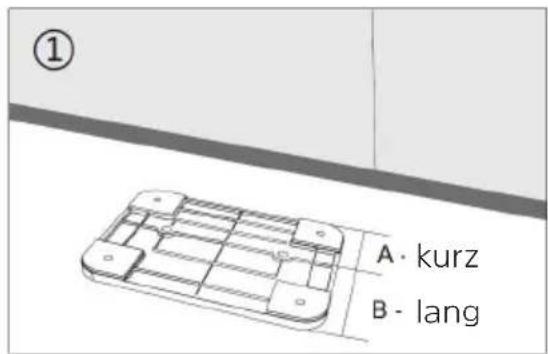 ① A - kurz B - lang