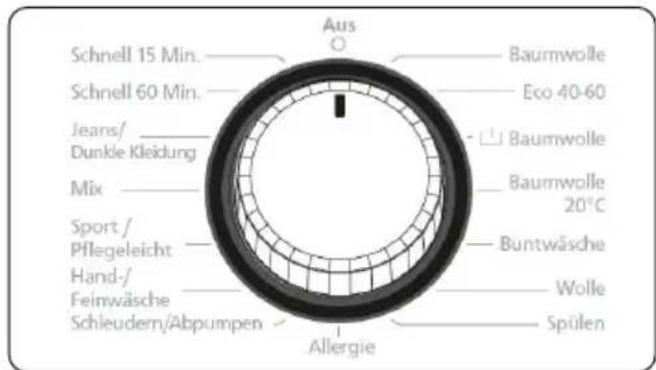 Schnell 15 Min. Schnell 60 Min. Jeans/ Dunkle Kleidung Mix Sport / Pflegeleicht Hand-/Feinwäsche Schleudern/Abpumpen Aus Baumwolle Eco 40-60 Baumwolle Baumwolle 20°C Buntwäsche Wolle Spülen Allergie