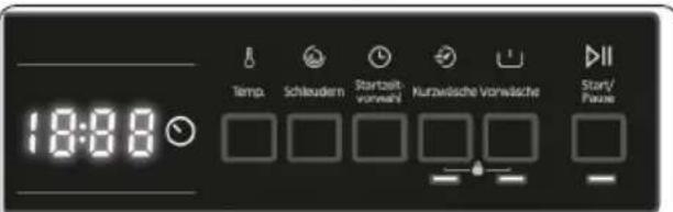 Temp. Schleudern Startzeitvorwelt Kurzwösche Vorwäsche Start/Fauxer 18:00