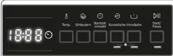 Temp. Schleudern Startzeitvorwahl Kurzwösche Vorwädsche Start/Pause 10:00