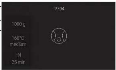 19:04 1000 g 160°C medium I>I 25 min