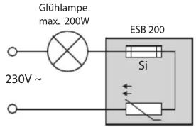 Glühlampe max. 200W ESB 200 Si 230V ~