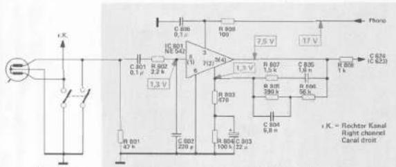 C 601 0,1 μ IC 801 NE 542 R 808 100 7,5 V 17 V Phone C 624 IC 623 R 808 1 k C 601 0,1 μ R 802 2,2 k 7,3 V R 803 479 R 807 1,5 k R 808 299 k R 809 56 k R 804 6,8 m R 804 100 k R 803 220 μ R 804 22 u R 803 47 h R 803 6,8 n R 803 100 k R 803 22 u R 803 47 h R 803 6,8 n R 803 100 k R 803 22 u R 803 47 h R 803 6,8 n R 803 100 k R 803 22 u