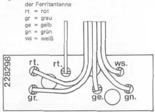der Ferritantenne rt = rot gr = grau ge = gelb gn = grün ws = weiß 228298 rt. rt. gr. ge. gn.