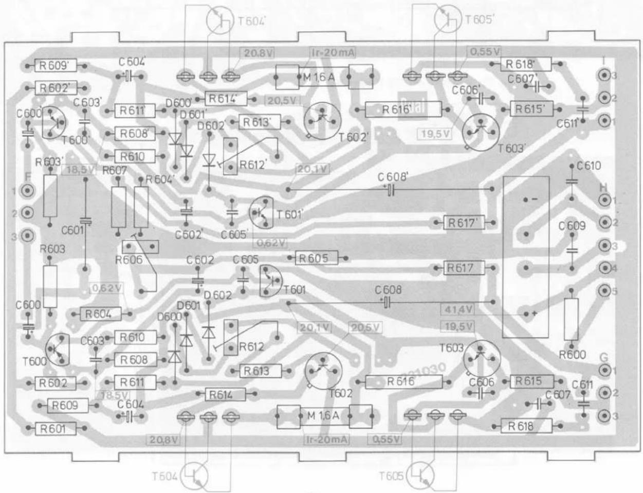 T604' T605' R609' C604' 20.8V Ir-20mA M16A 0,55V R618' C607' 3 R602' C603' R611' D600' 20,5V R614' R613' T602' 19,5V C606' R615' C611' F R603' 18,5V R607 R604' R608 R610 R612' 20,1V C608' C610 C601 C601' R603 R606 C602' C605' 0,62V C608' R617' C609 H 2 C604 R604 D601 D602 C605 R605 T601 C608 41,4V 19,5V R617 5 R600 G T600 C603 R610 D600 R612 20,1V 20,5V T603 R613 T602 R616 C606 R615 C611 C607 R618 R502 R611 R614 M 1,6A Ir-20mA 0,55V T504 T504 T505