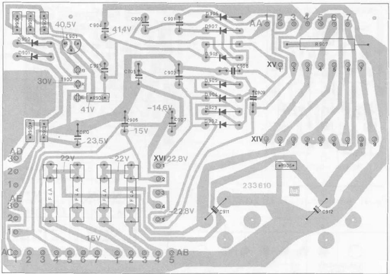 40.5V C904 41.4V C900 C901 D906 AA 2 3 4 5 6 7 D900 D901 1901 E B C905 30V 1900 K E R904 41V -14.6V C906 C902 D905 D904 C908 XV 1 R907 2 3 4 5 6 7 C909 D903 D902 C905 23.5V C906 -15V XIV 1 2 3 4 5 6 7 8 9 AD 3 2 1 AE 3 2 1 AC 1 2 3 4 5 6 7 1 2 3 4 5 AB 22V -22V F4A F4A F4A F4A -22V XVI 22.8V 1 2 3 4 -22.8V C911 R906 233610 C912