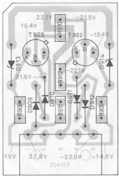 22.1V 15.4V T 903 R910 -21.5V T 902 -15.4V K B E D913 21.5V R912 -22.1V E B K D914 R908 D909 D910 R911 D911 D912 R909 15V 22.8V -22.8V -14.6V 234157