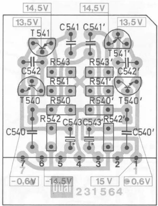 14,5V 13,5V T 541 C 541 C 541' 13,5V T 541' R 543 R 543' C 542 R 541 R 541' T 540 R 540 R 540' T 540' R 542 C 543 C 543' R 542' C 540 7 6 5 4 3 2 1 -0,6V -14,5V 15 V -0,6V Dual 231564