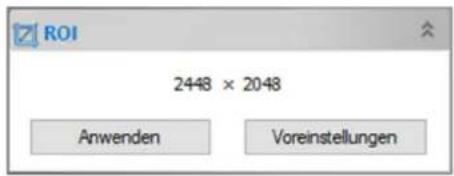 ROI 2448 × 2048 Anwenden Voreinstellungen