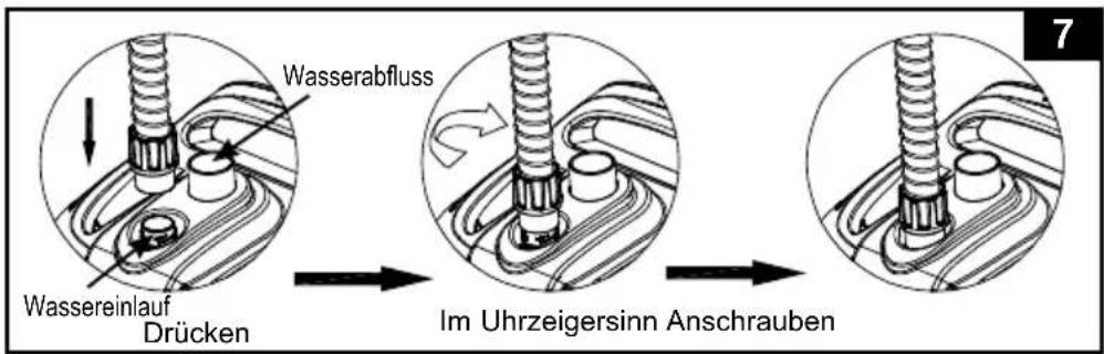 Wasserabfluss Wassereinlauf Drücken Im Uhrzeigersinn Anschrauben 7