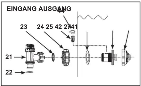 EINGANG AUSGANG 23 24 25 42 27 41 21 22
