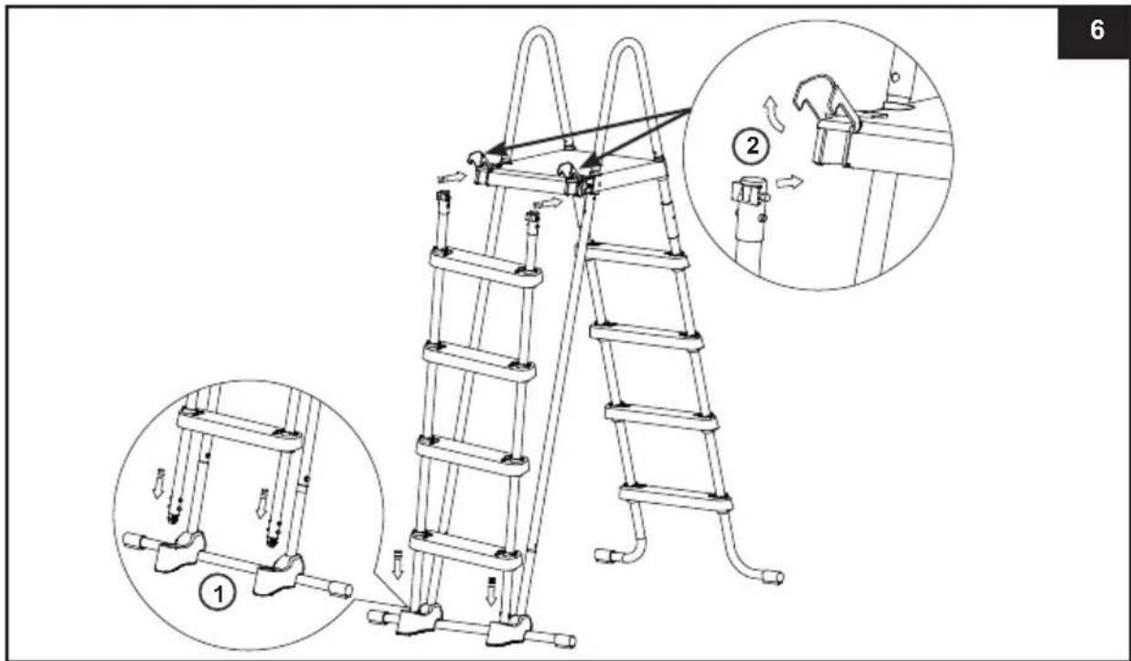 INTEX Ultra Quadra XTR 126364GN - MONTAGE DER STANGEN AUF SEITE B (Sehen Sie Abb. 6): - 1