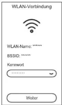 WLAN-Verbindung WLAN-Name: ****** BSSID: ****** Kennwort .......... Welter