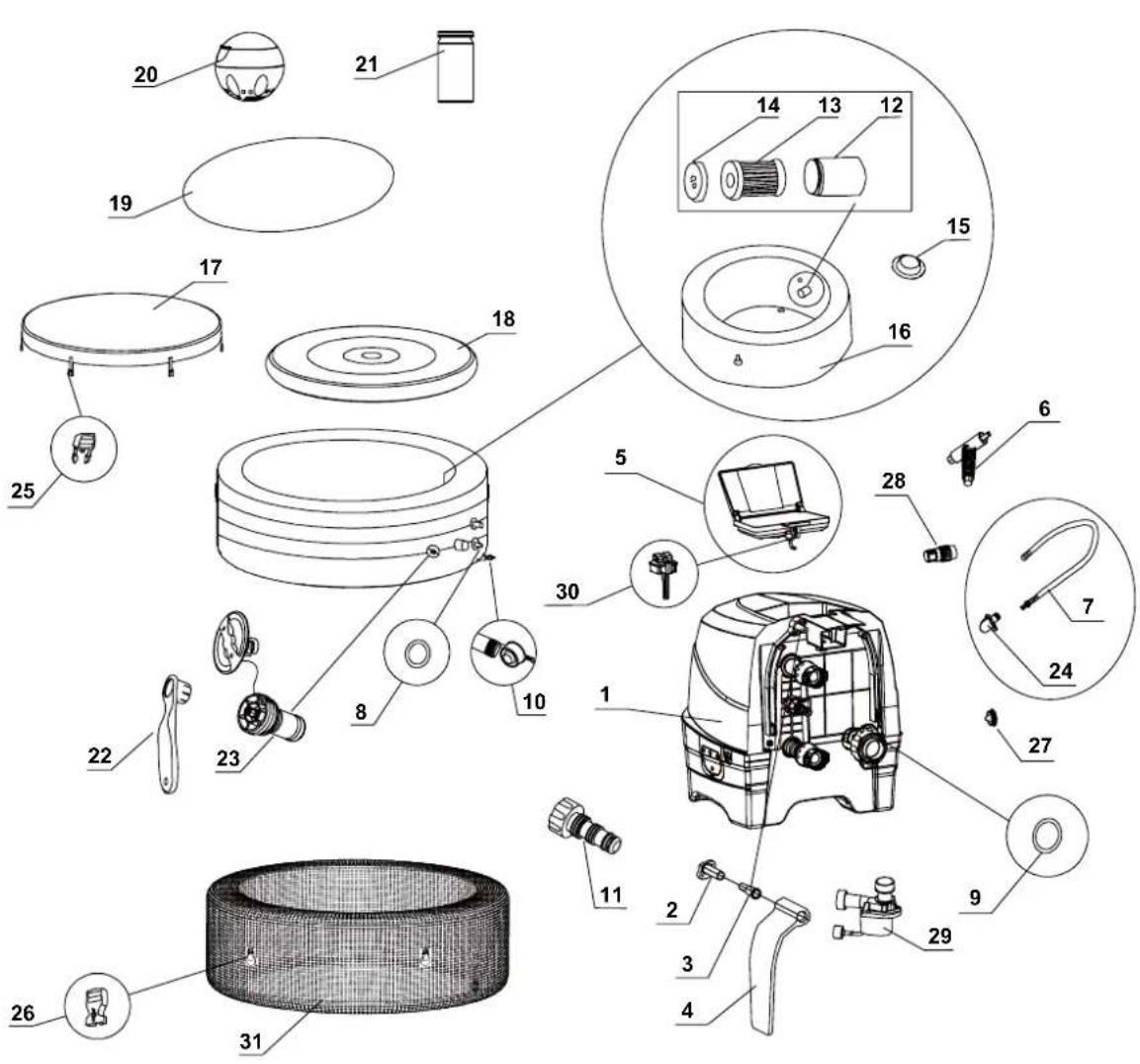 INTEX SimpleSpa 128482 - TEILERREFERENZ - 1