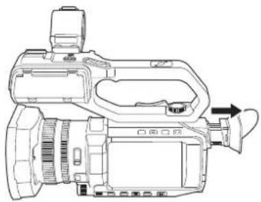PANASONIC AG-CX18 - Ziehen Sie den Sucher aus. - 1