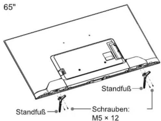65" Standfuß Standfuß — Schrauben: M5 × 12