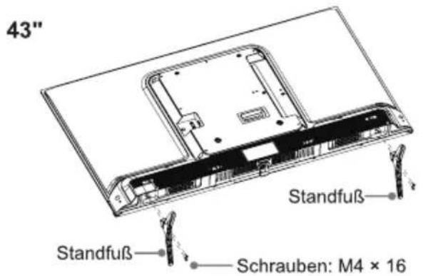 43" Standfuß Standfuß Schrauben: M4 × 16
