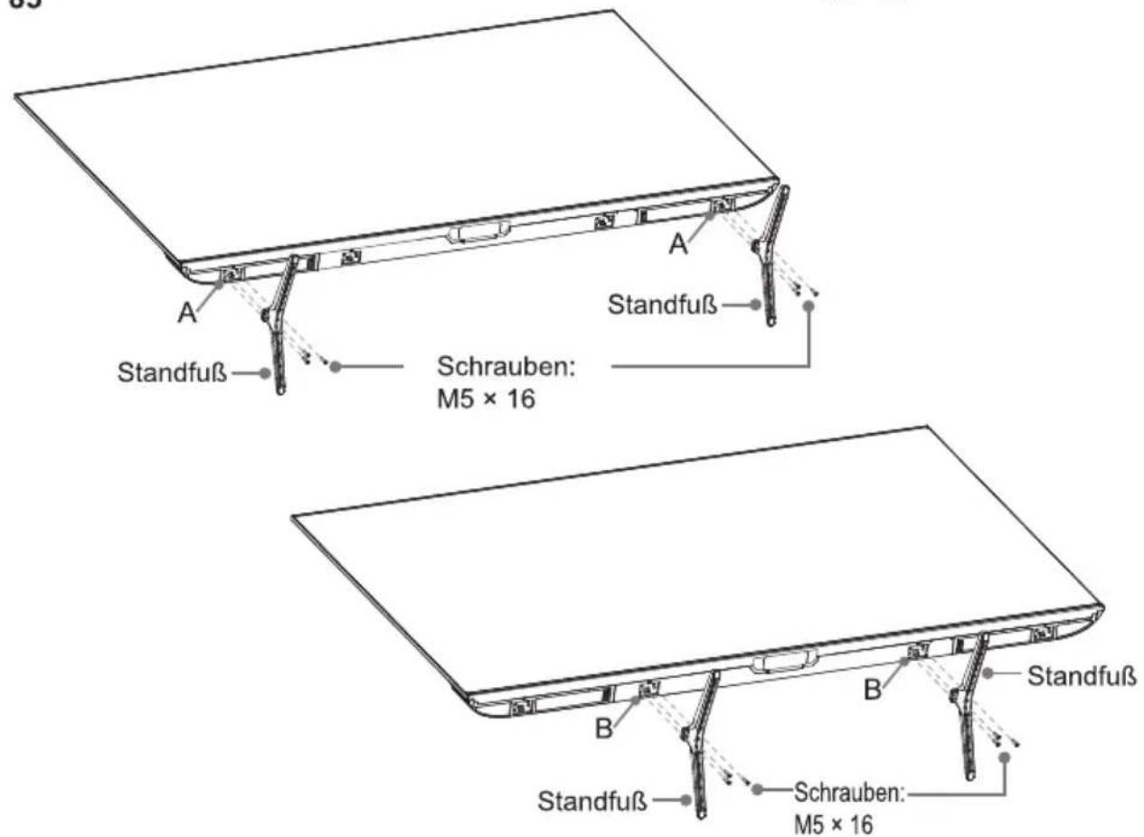 Standfuß A A Standfuß Schrauben: M5 × 16 Standfuß B B Standfuß Schrauben: M5 × 16