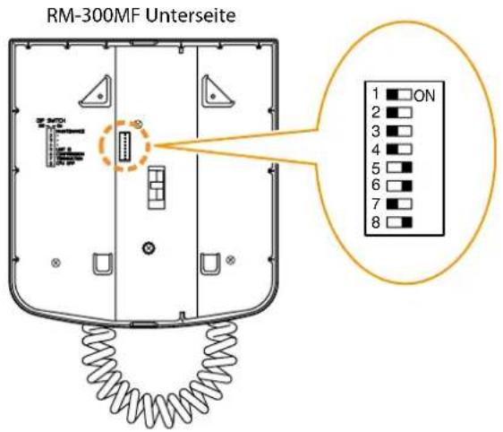 RM-300MF Unterseite 1 ON 2 3 4 5 6 7 8