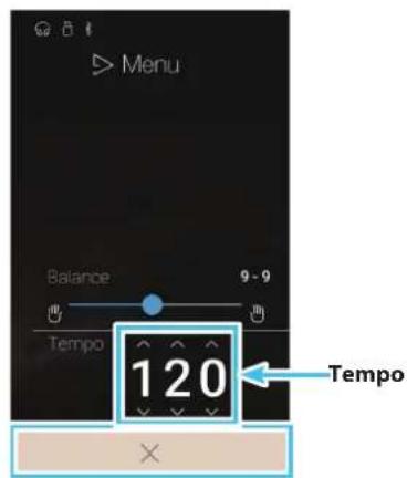 Menu Balance 9-9 Tempo 120 Tempo ×