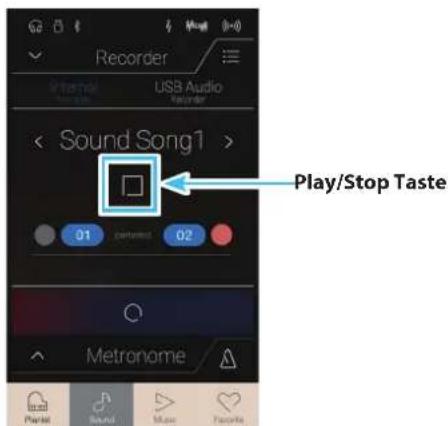 Recorder Internal USB Audio Recorder Sound Song1 > Play/Stop Taste 01 comptest 02 Metronome