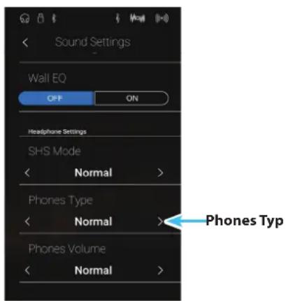 KAWAI AURES AR - ■ Phones Typ Einstellung verändern - 1