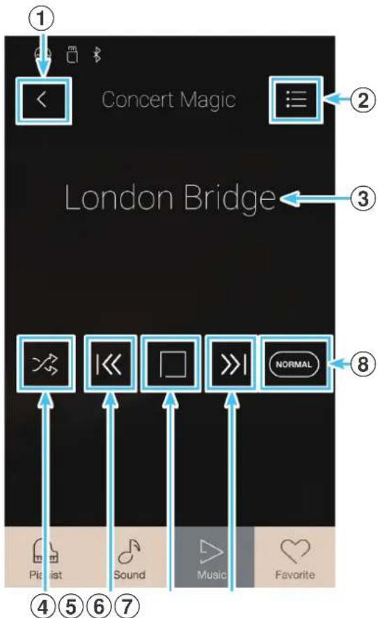 ① Concert Magic London Bridge ② ③ ④ ⑤ ⑥ ⑦ Picelist Sound Music Favorite