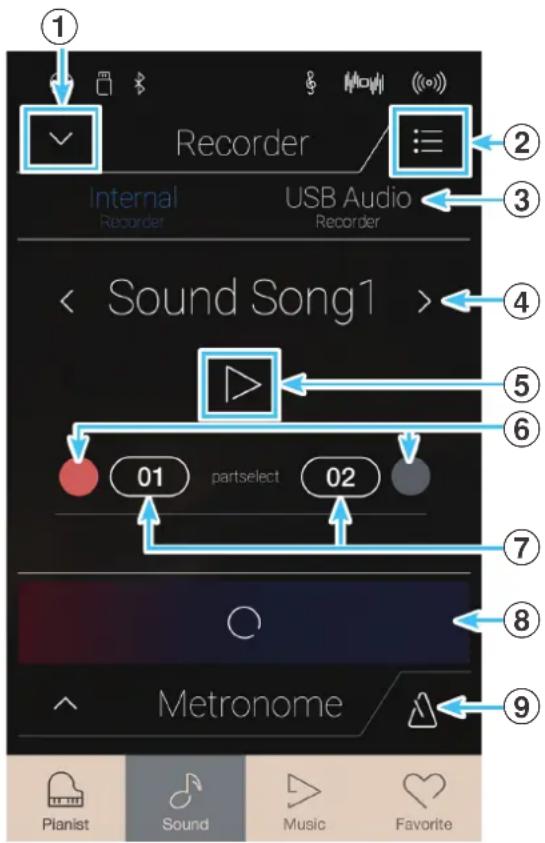 KAWAI AURES AR - Metronom Start/Stop Taste - 1