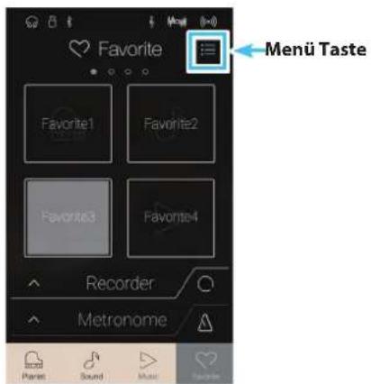 Favorite Favorite1 Favorite2 Favorite3 Favorite4 Recorder Metronome Menu Taste