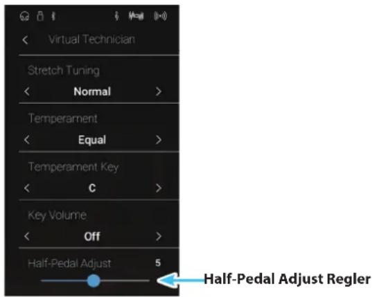 KAWAI AURES AR - ■Half-Pedal Adjust Einstellung verändern - 1