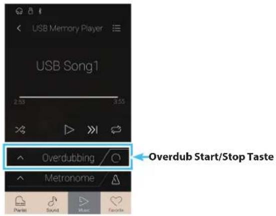 USB Memory Player USB Song1 Overdubbing Metronome Overdub Start/Stop Taste