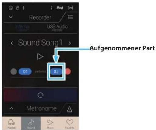Recorder Internal USB Audio Recorder Sound Song1 > 01 participation 02 Aufgenommener Part Metronome