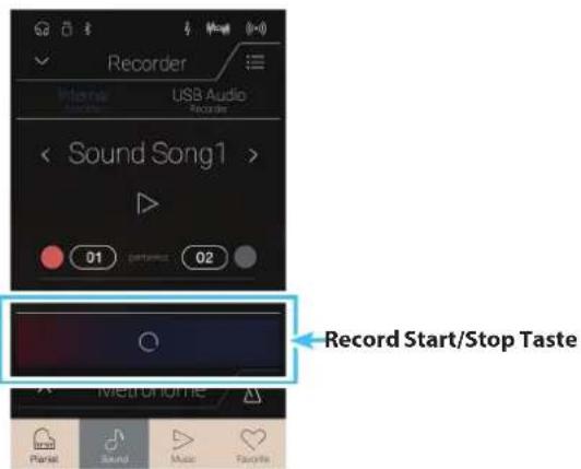 Recorder Internal Audio USB Audio Recorder < Sound Song1 > 01 performance 02 Record Start/Stop Taste MED CHORIE Planet Sound Music Favorite