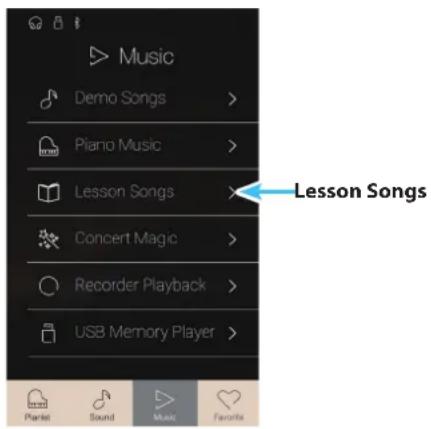 Music Demo Songs > Piano Music > Lesson Songs > Concert Magic > Recorder Playback > USB Memory Player >