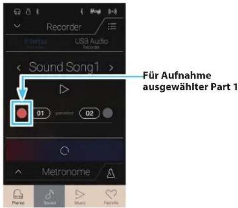 Recorder USB Audio recorder Sound Song1 > 01 performance 02 Für Aufnahme ausgewählter Part 1 Metronome Pharist Sound Music Faceties