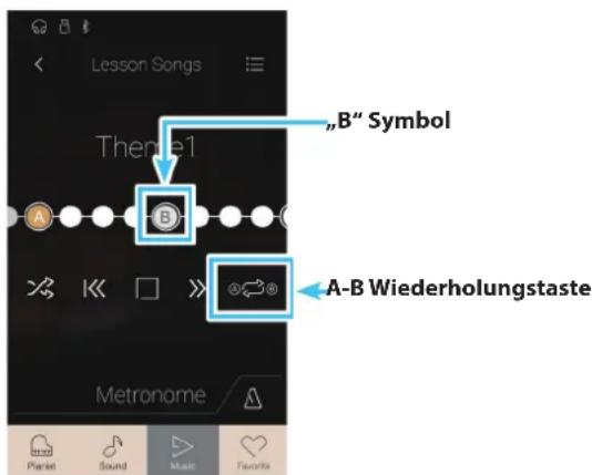 Lesson Songs Theme1 „B“ Symbol A-B Wiederholungstaste Metronome Planet Sound Music Favorites