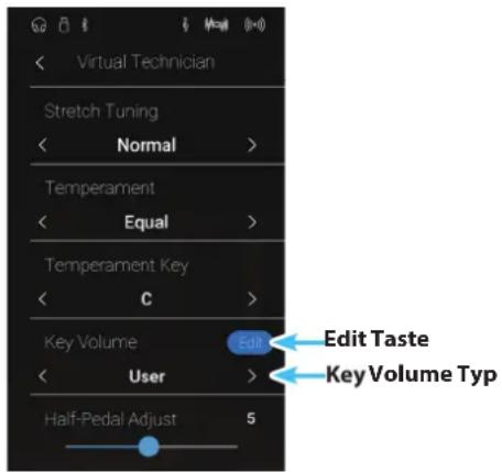 KAWAI AURES AR - ■User Key Volume verändern - 1