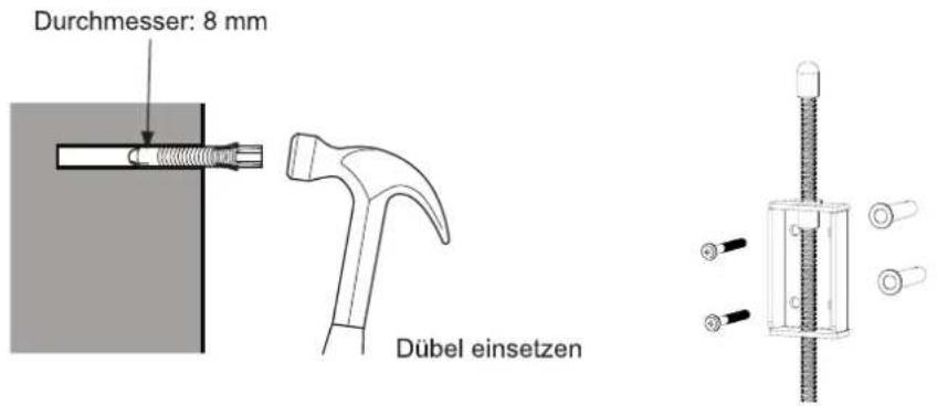 Durchmesser: 8 mm Dübel einsetzen