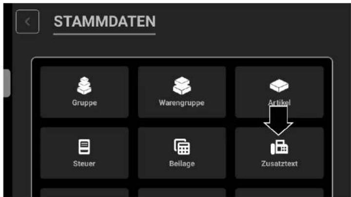STAMMDATEN Gruppe Warengruppe Artikel Steuer Beilage Zusatztext
