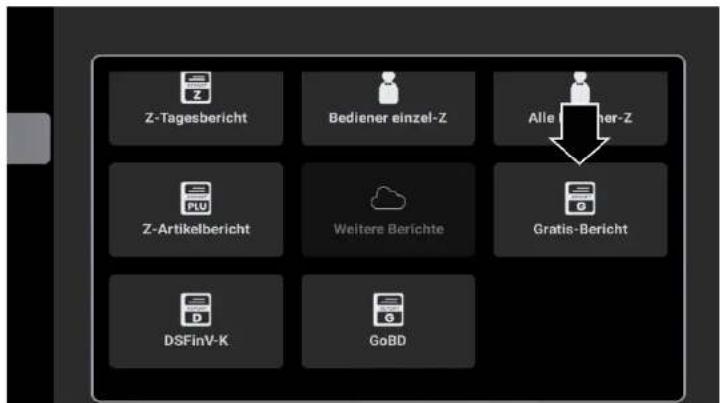 Z-Tagesbericht Bediener einzel-Z Alleiner-Z Z-Artikelbericht Weltere Berichte Gratis-Bericht DSFinV-K GoBD