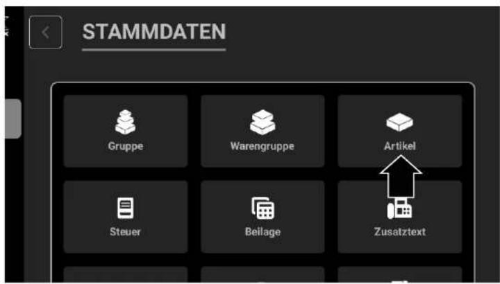 STAMMDATEN Gruppe Warengruppe Artikel Steuer Beilage Zusatztext