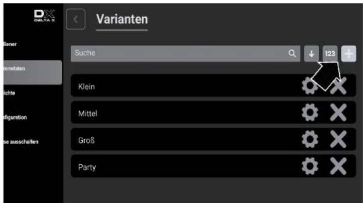 DX DELTA X Varianten Suche ↓ 123 dener immidaten kichte configuration se ausschalten Klein Mittel Groß Party